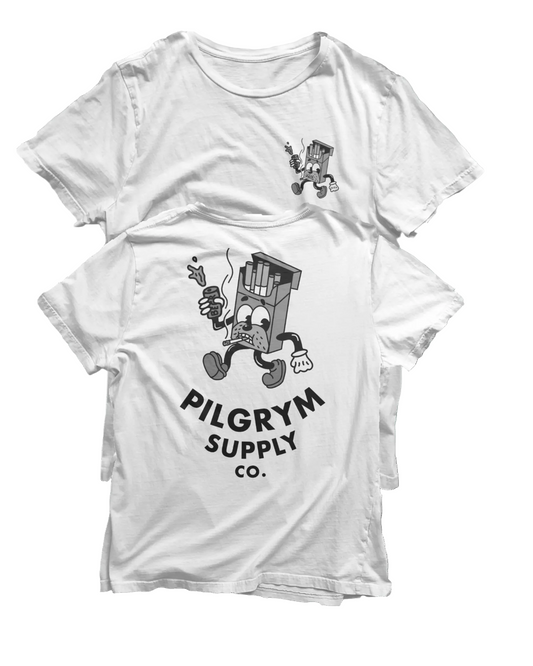 Smokestack Jack | Vintage Cartoon Tee | Black Text - Pilgrym Supply Co.