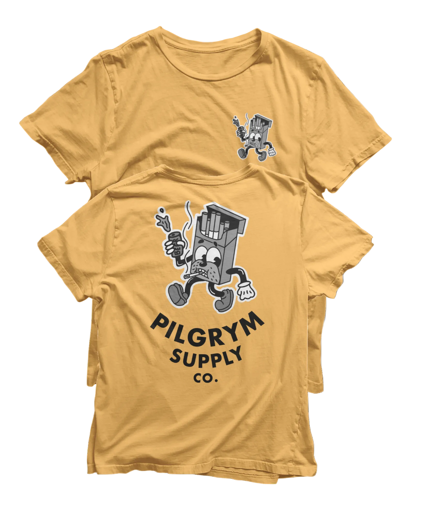 Smokestack Jack | Vintage Cartoon Tee | Black Text - Pilgrym Supply Co.