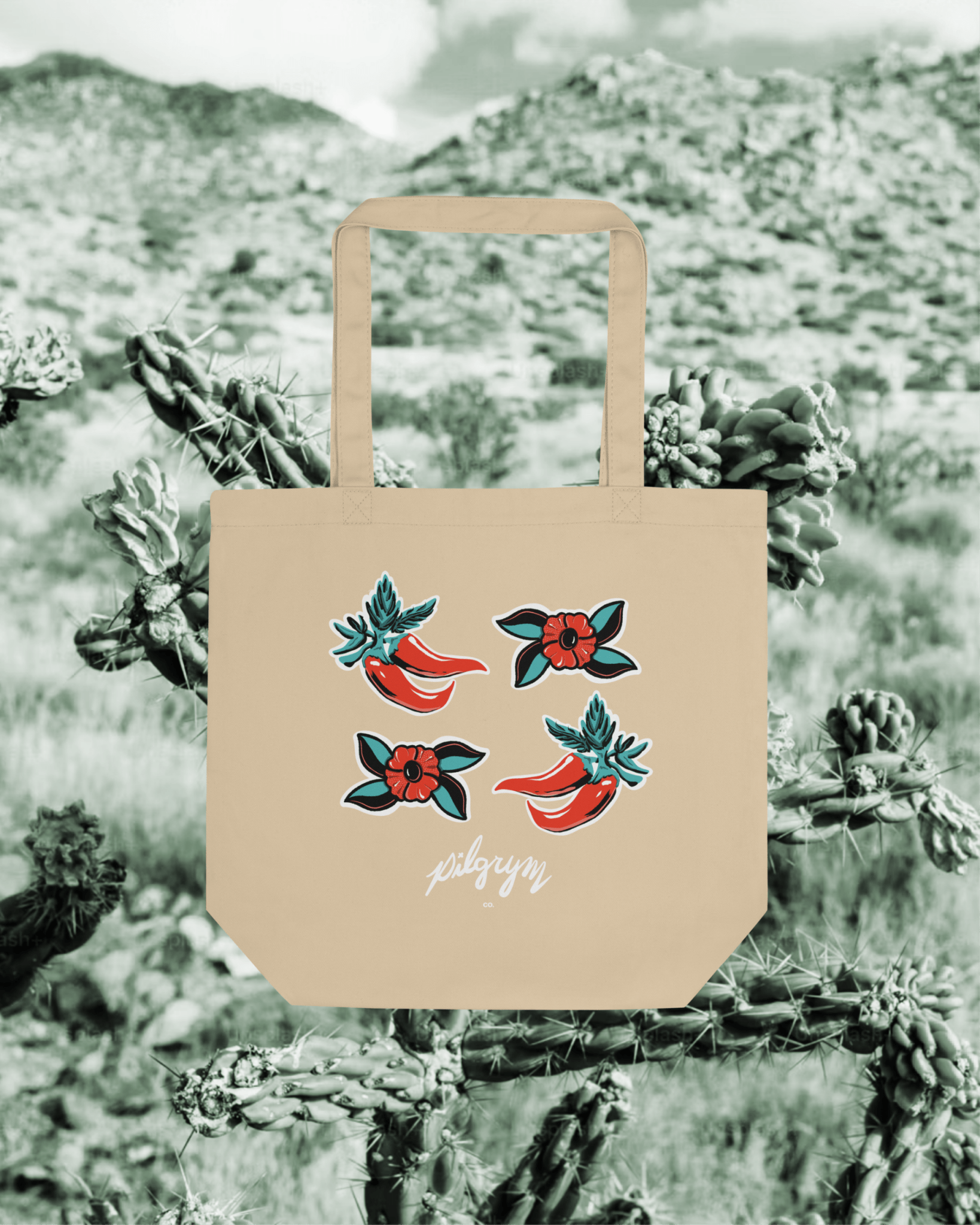 Chile & Flower Eco Tote Bag - Pilgrym Supply Co.