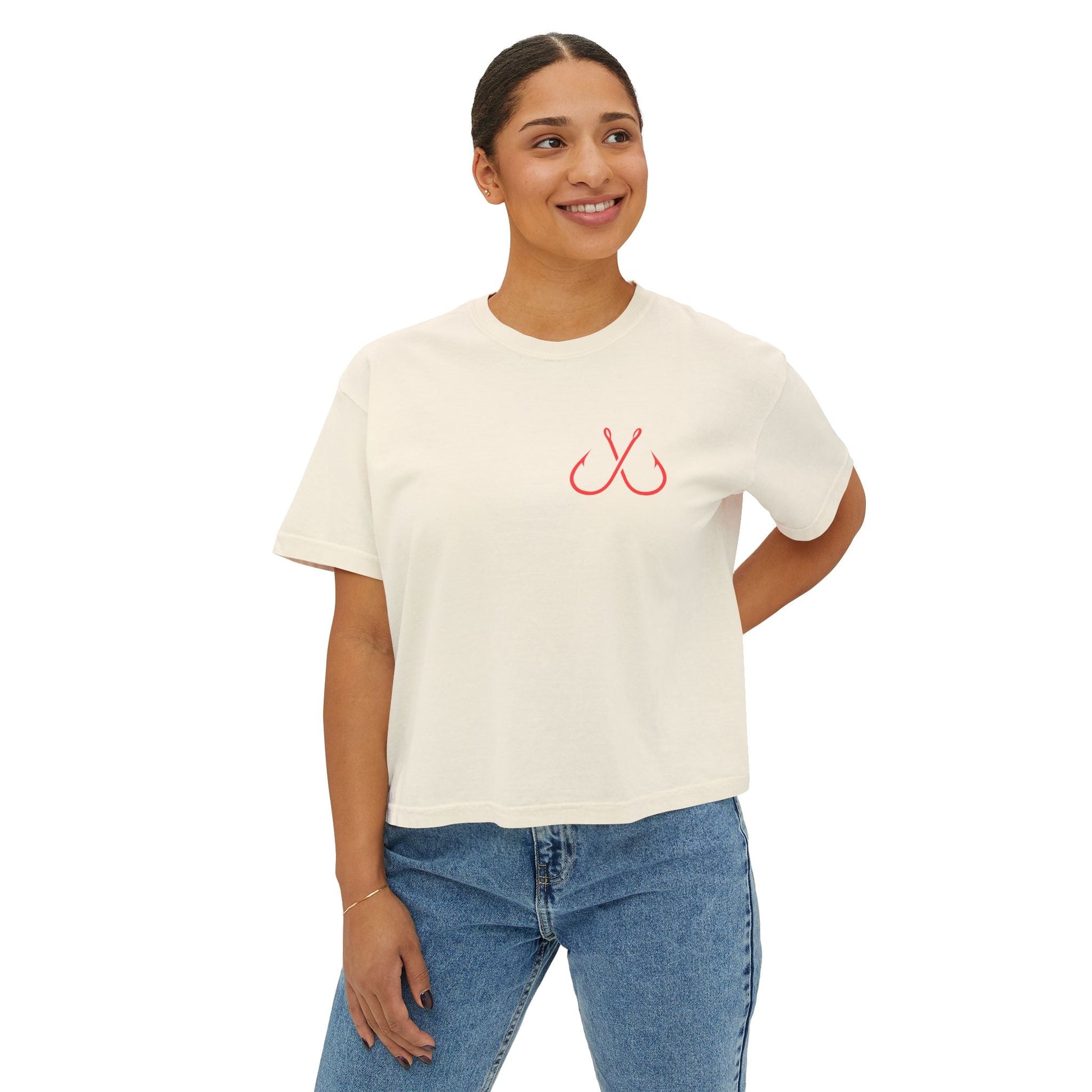 Fishing Graphic Boxy Tee — Hook & Fish Back Print - Pilgrym Supply Co.