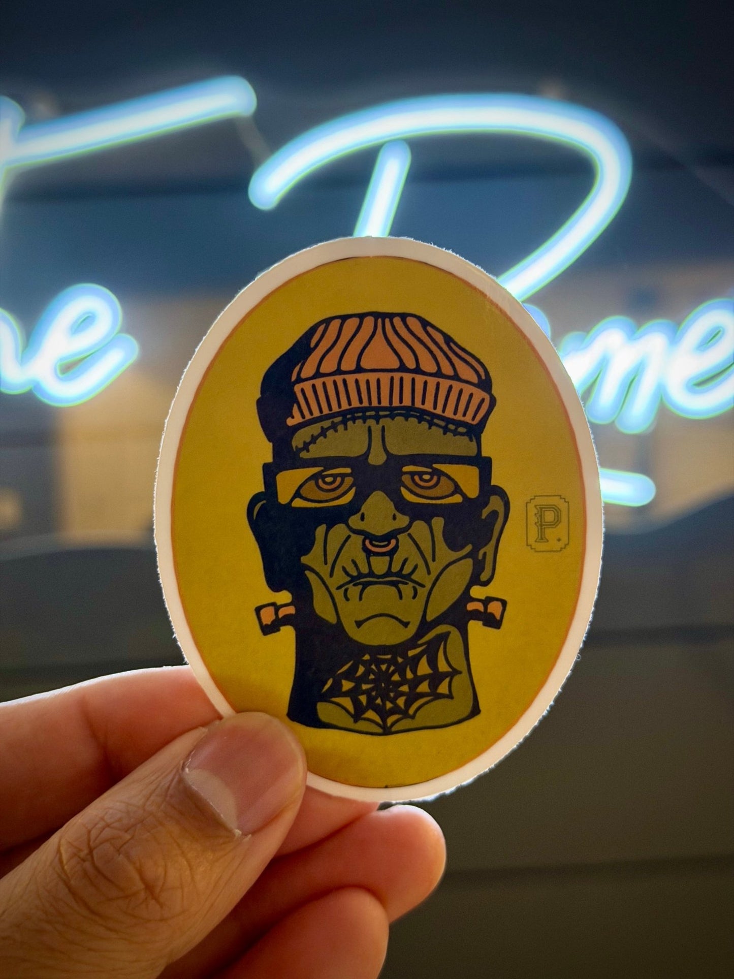 Hipster Frankenstein Sticker - Pilgrym Supply Co.