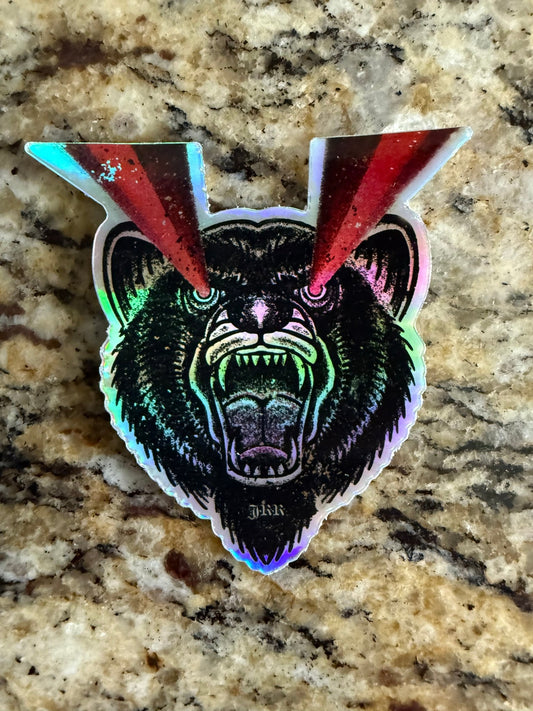 Laser Bear - Holographic Sticker - Pilgrym Supply Co.
