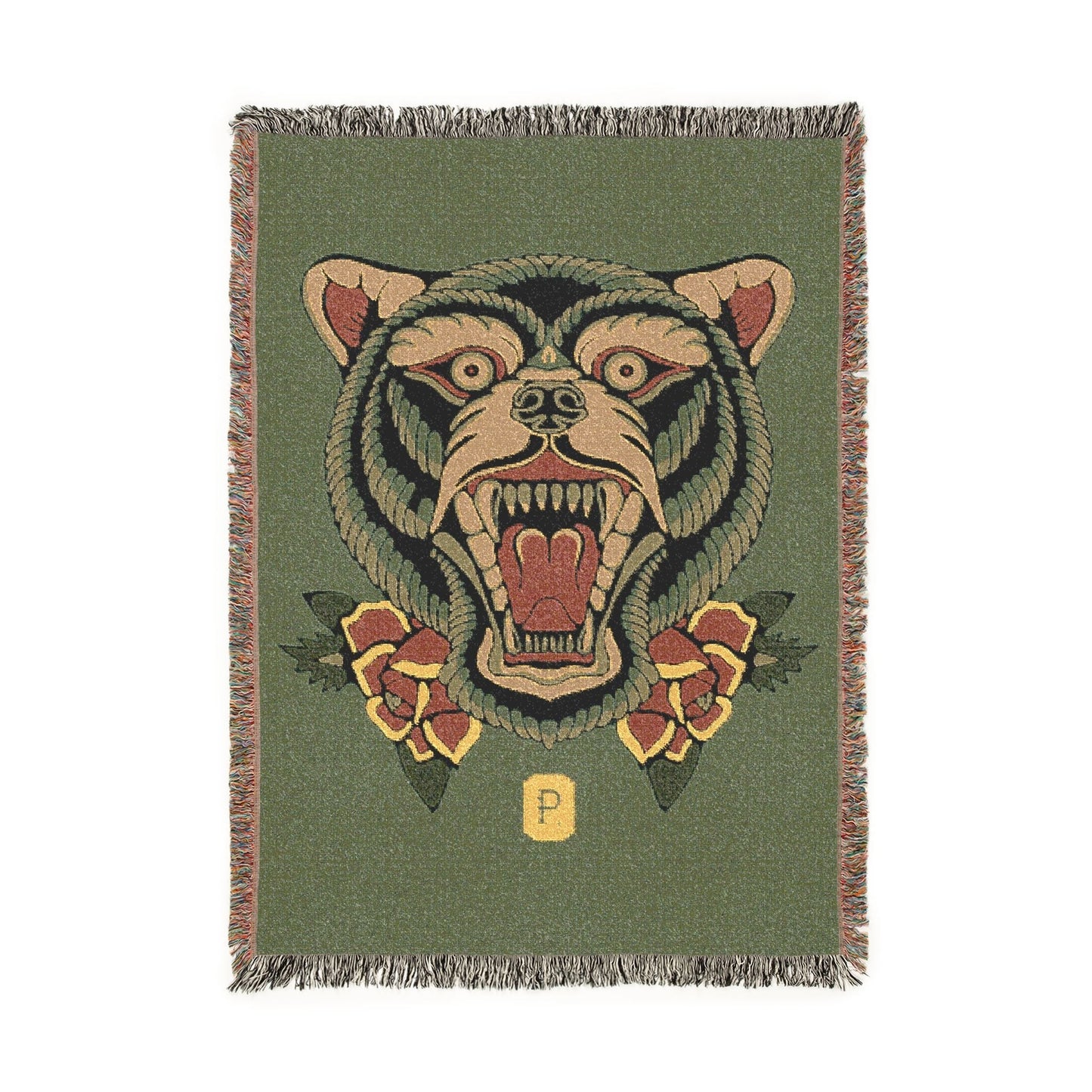 Roaring Tiger Woven Blanket – Vintage Floral Tribal Throw - Pilgrym Supply Co.