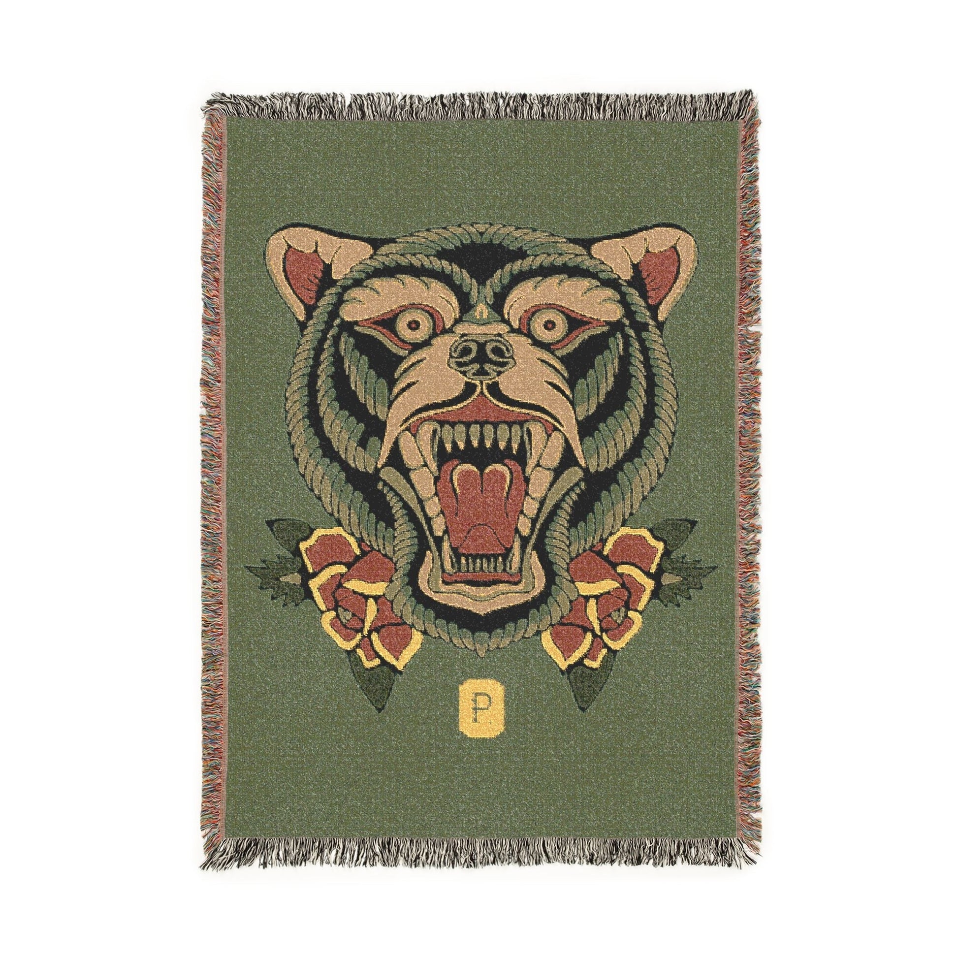 Roaring Tiger Woven Blanket – Vintage Floral Tribal Throw - Pilgrym Supply Co.