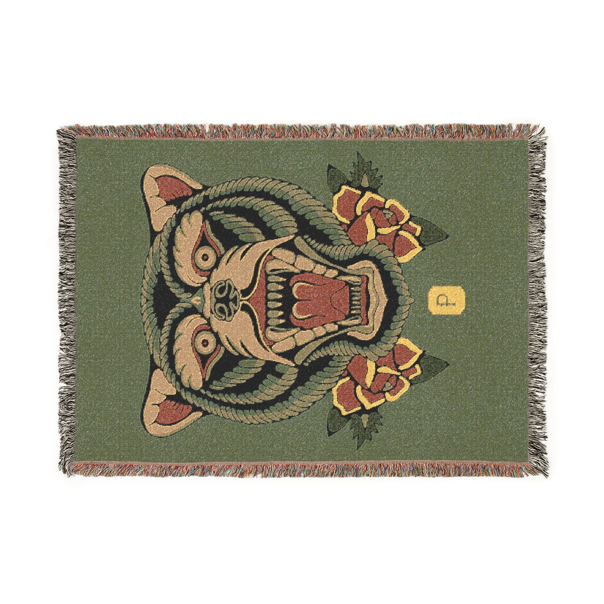 Roaring Tiger Woven Blanket – Vintage Floral Tribal Throw - Pilgrym Supply Co.